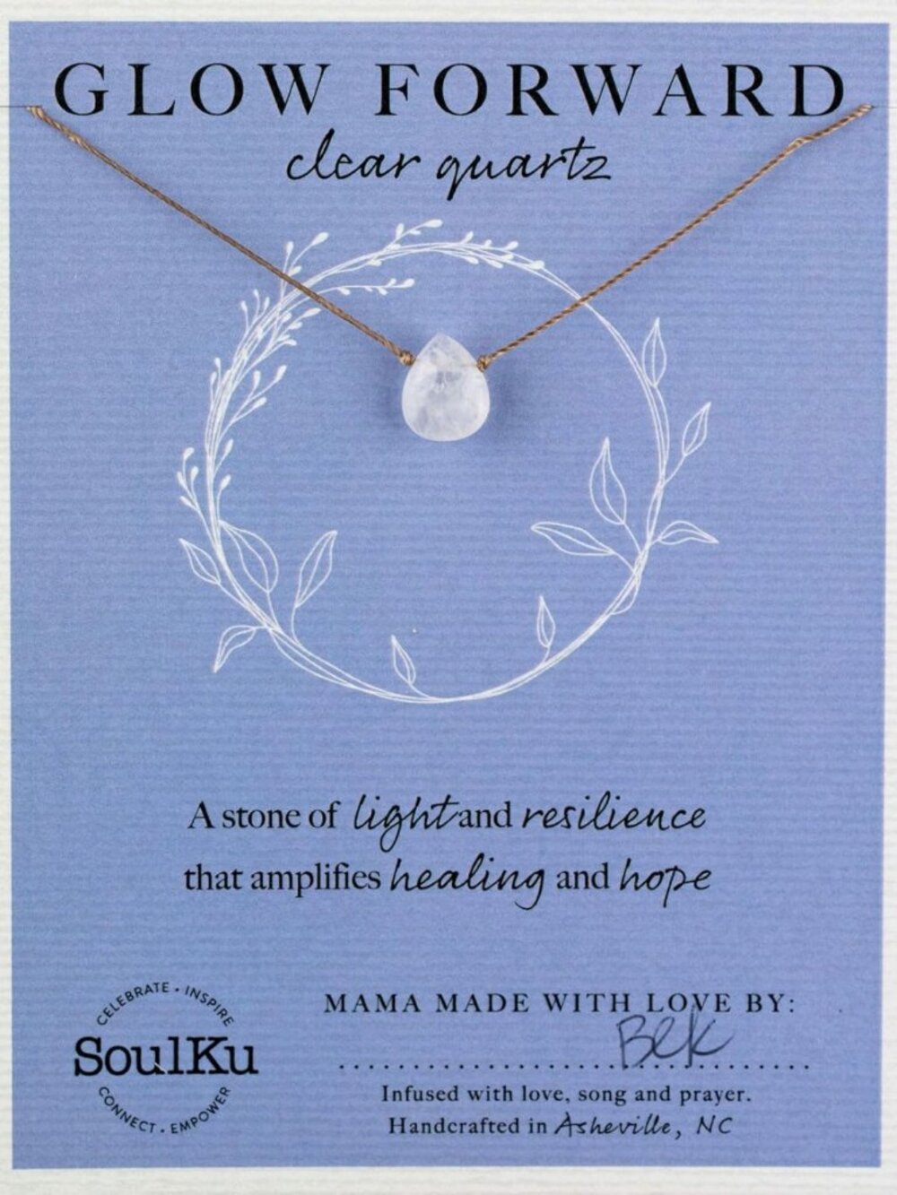 Handcrafted Empowerment Necklace with Healing Crystal | Inspirational Jewelry